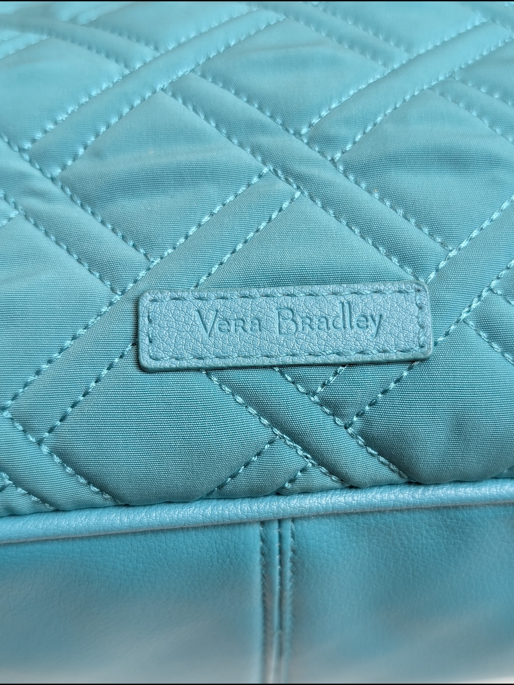 Vera Bradley Vivian Hobo Bag Turquoise Quilted Handbag Shoulder Bag - Picture 7 of 12
